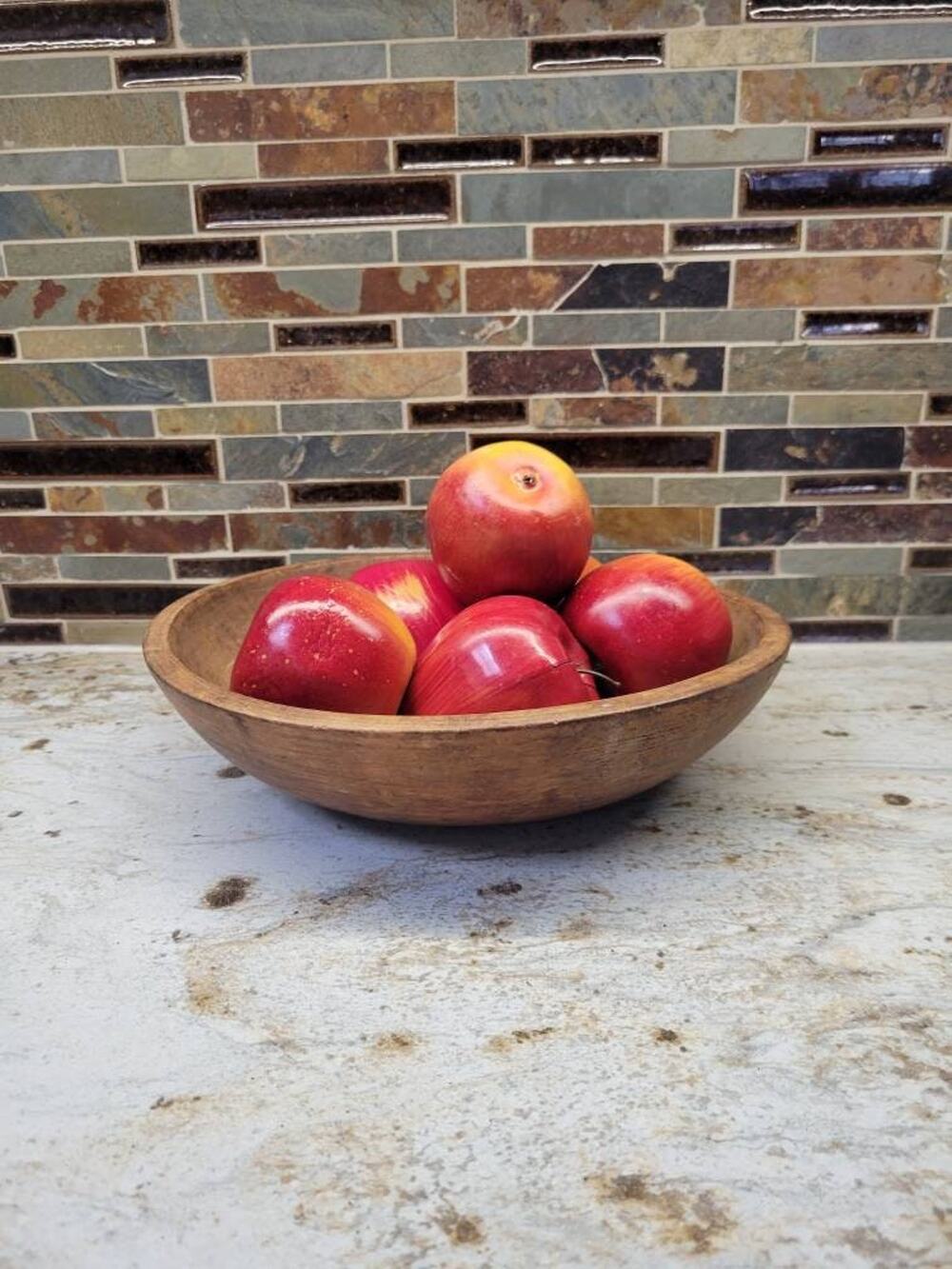 Vintage Munising 2nd Dough Bowl Wooden 11" Oval, Farmhouse Kitchen Primitive